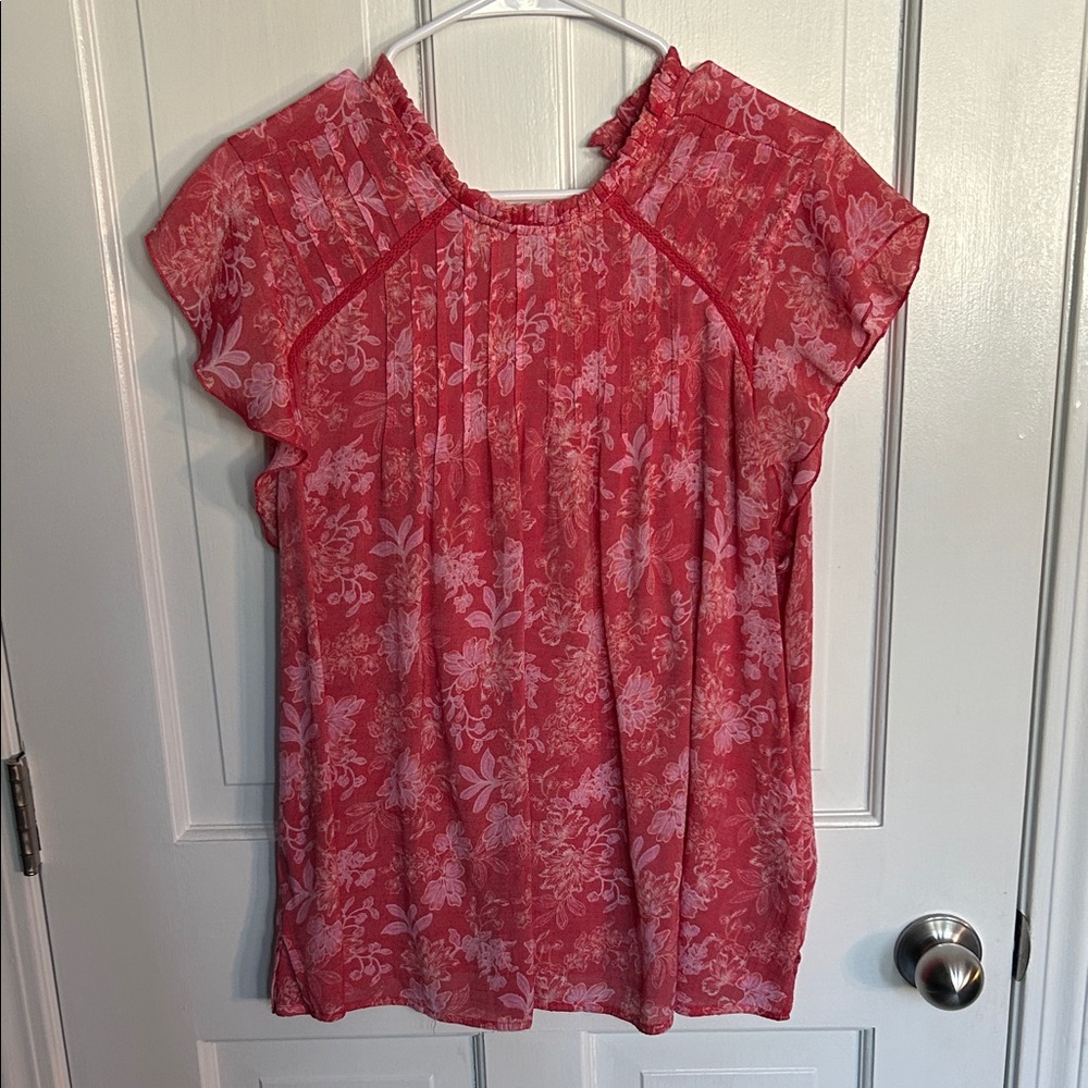 Nanette Lepore Red Floral Blouse